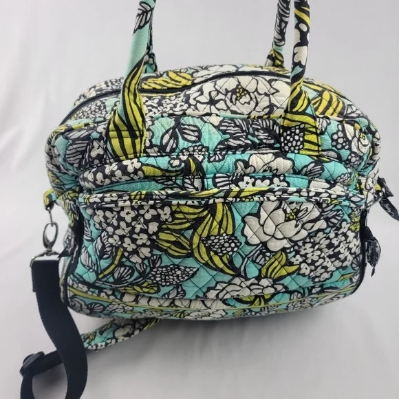 Vera Bradley Island Blooms laptop work travel school messenger bag - Picture 4 of 14